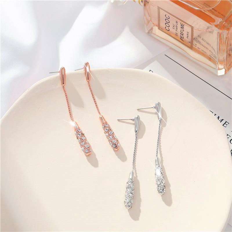 

Europe, the United States and South Korea needle long shiny drip shaped earring joker temperament earrings earring female