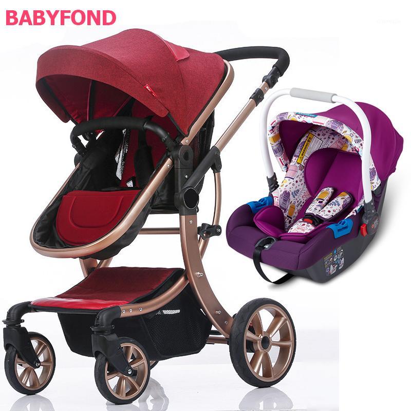 

Free shipping !3 in 1 EU Baby Stroller high quality Export High Landscape trolley Can Sit and Lying baby Cart with car seat1
