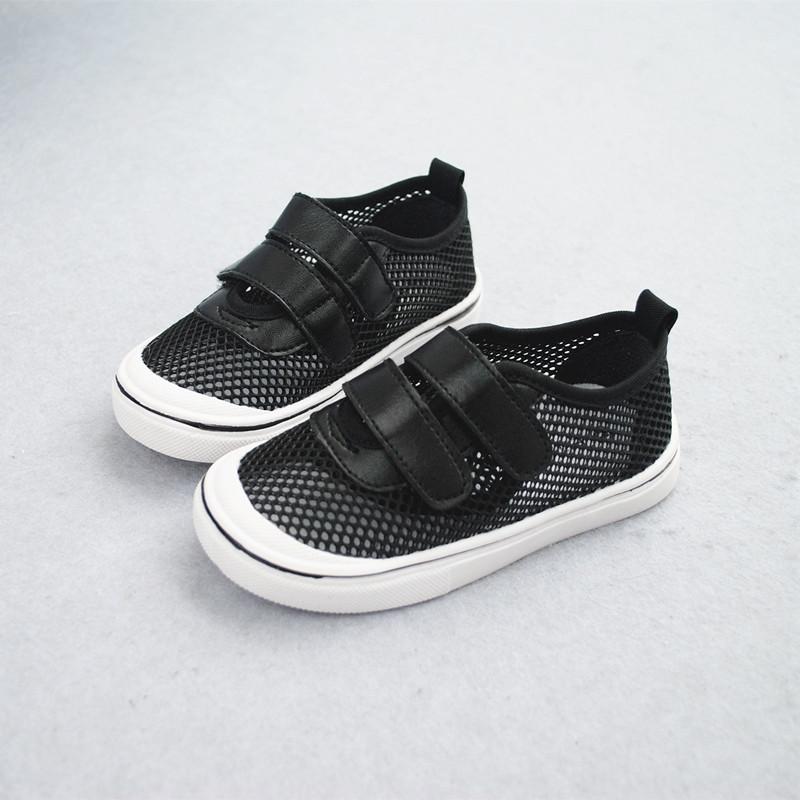 

Summer Breathable Kids Casual Unisex Solid black Mesh Shoes Children's Soft Comfortable Hollow Fashion Summer Boys Girls