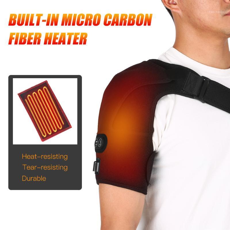 

Portable Massaging Heated Shoulder Wrap Brace Heating Infrared Pad Strap Shoulder Compression Sleeve with UK/US/EU Adapter Hot1, Uk adapter