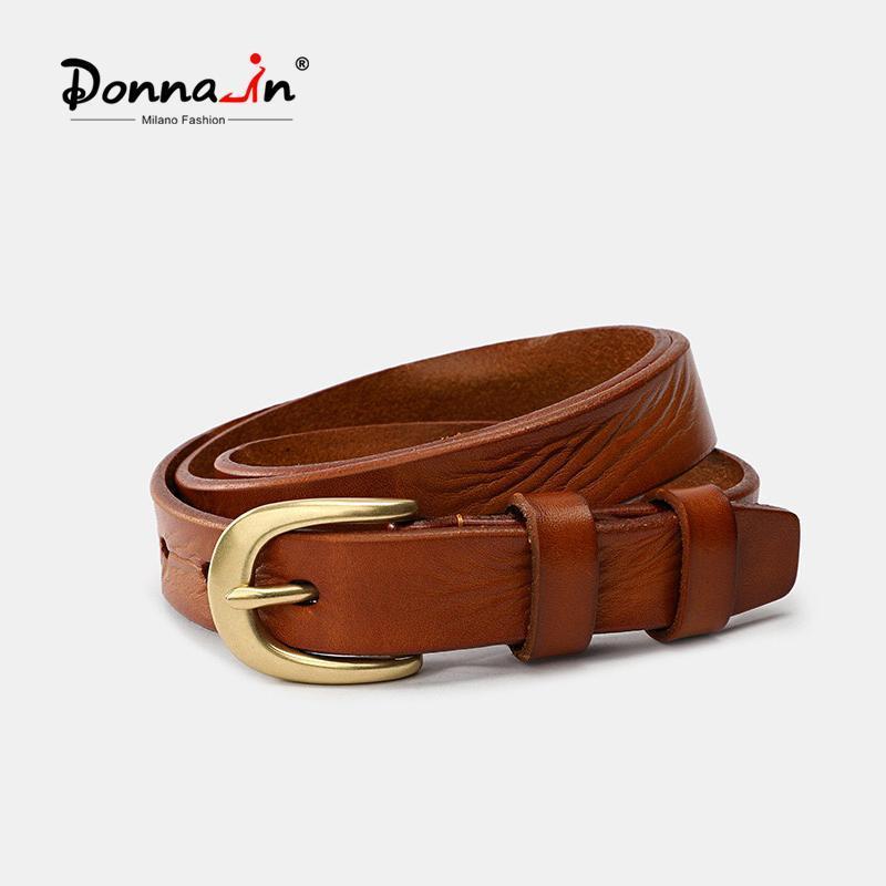 

Belts Donna-in Natural Cowhide For Women High Quality Cognac Luxury Italian One Piece Genuine Leather, Black;brown