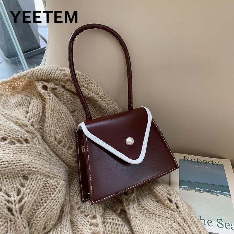 

Fashion Women's Bag Retro Portable Small Square Bag Shoulder Messenger Chain Fashionable Purses Crossbody Handbags, Beige