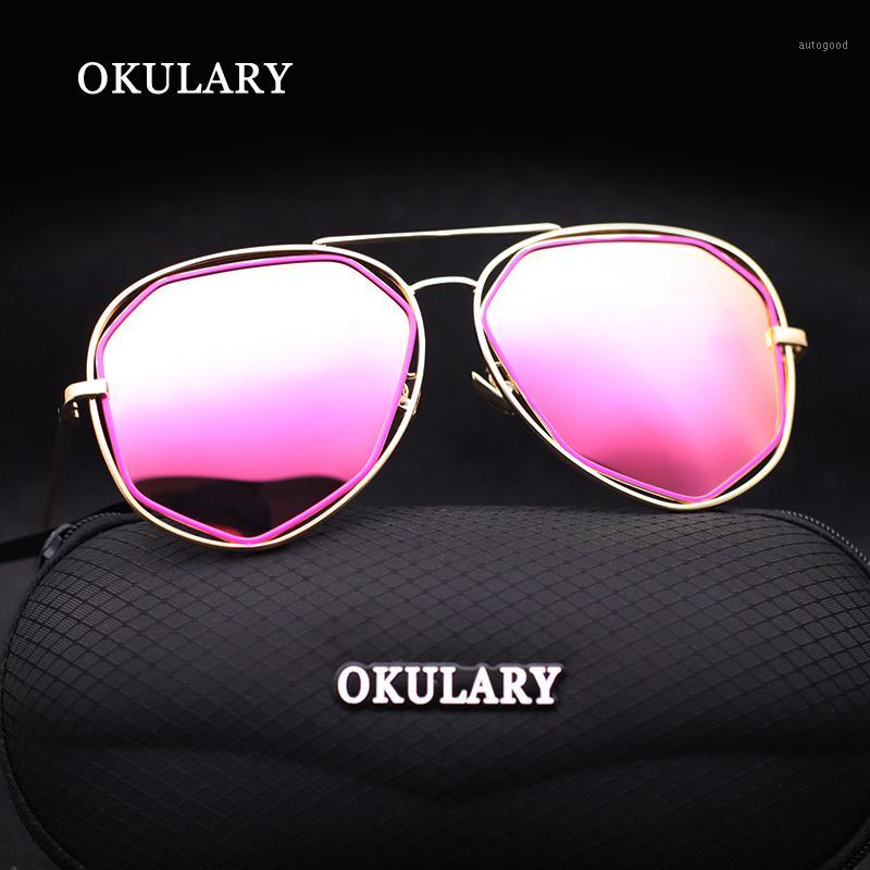 

Sunglasses 2021 Fashion Mirror Women 4 Color Rose Red/Pink/Blue/Silver UV400 With Box 1