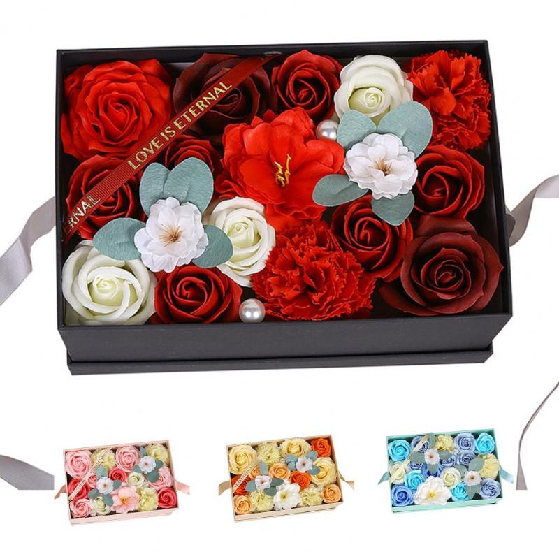 

2021 Rose Soap Flower Birthday Valentine Scented Gift Wedding Anniversary Celebration Girl Wedding Gifts Home Decor, Blue