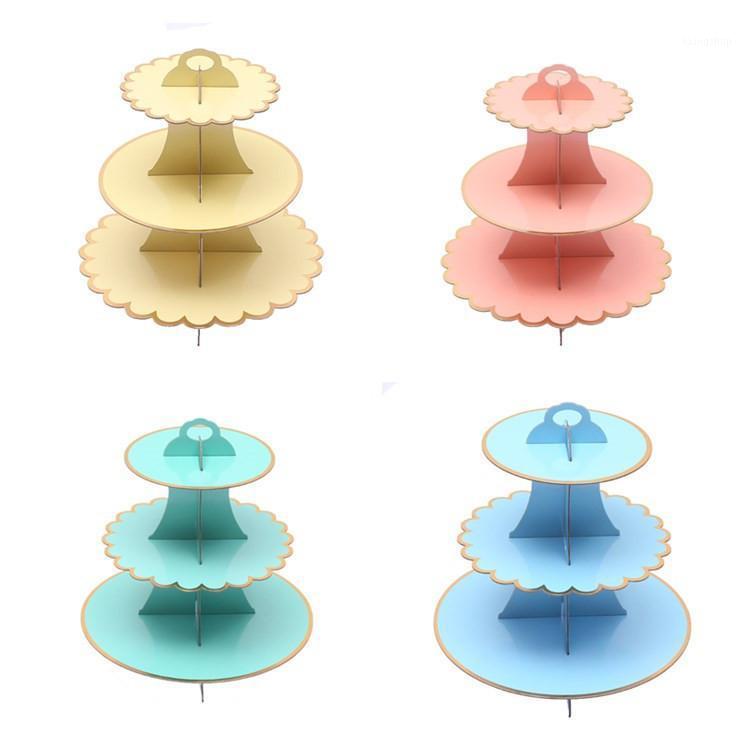 

3Tier Cake Stand Foldable DIY Paper Dessert Cake Stand Display Kids Birthday Party Supplies Wedding Party Decoration Tools1