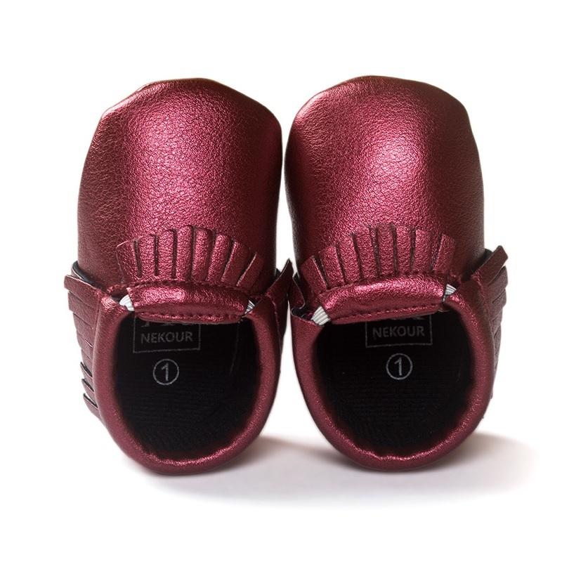 

Wine Red Baby Girl Shoes Cute Fashion Party Newborn Moccasins Infant Shoe First Walkers toddler shoes Anti-Slip Socks