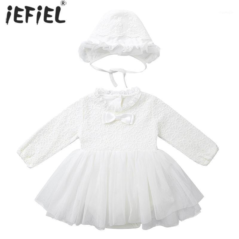 

Infantil Baby Girls Lace Embroidered Tulle Tutu Romper Dress with Beanie Cap Birthday Christening Baptism Party Princess Dress1, Ivory