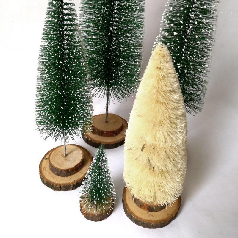 

3Pcs Christmas Tree Decor Ornaments Desktop Decor DIY Christmas Tree with Wooden Base Party Home navidad 20201