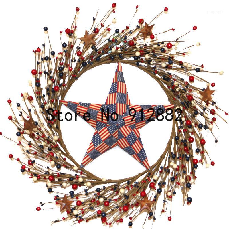 

United States Flag Wind Berry Garland Front Door Garland National Day Harvest Festival Decorative Cross-Border Hot Sale1