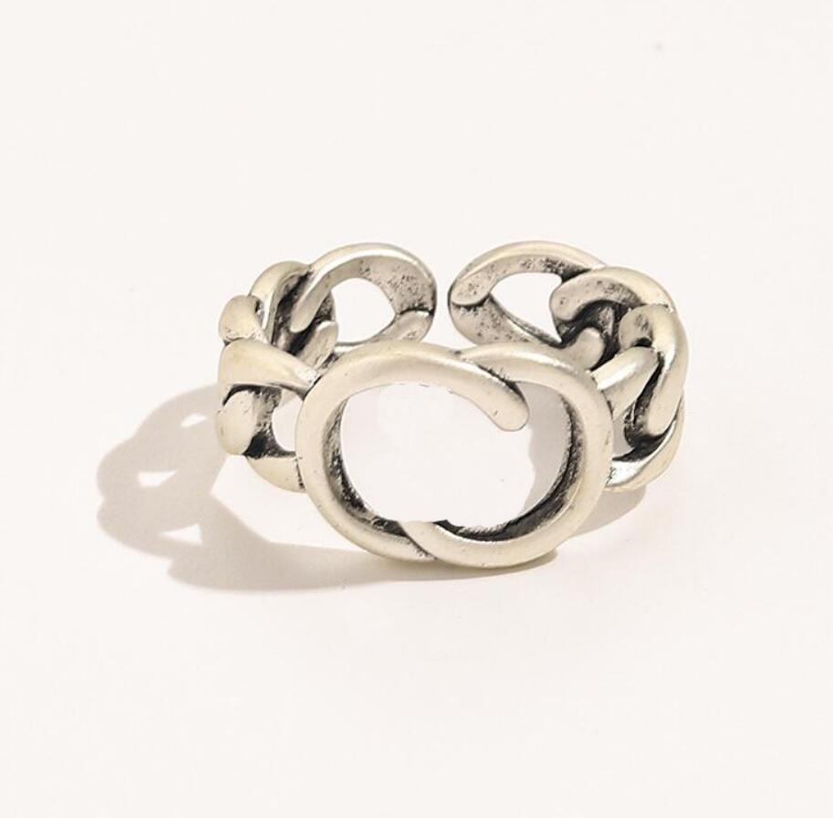 

Top Quality 18K Gold Plated Silver Plateds Band Rings for Mens Womens Fashion Designer Extravagant Brand Letter Crystal Rhinestone Ring Opening Adjustable Jewelry