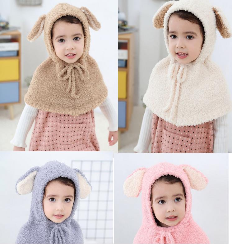 

2020 Winter Baby Hats Cute 3D Ear Fleece Hooded Puppy Shape Warm Cloak Coat Outerwear Soft Hooded Warm Cloak Infant Baby Clothes1, Beige