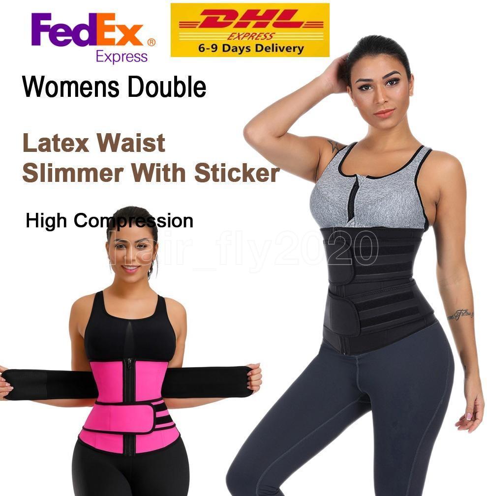 

US Stock! Waist Trainer Reducing Shapers Slimming Trimmer Belt Body Shaper Neoprene Tummy Shapewear Steel Bones Woman Cincher Corset, Mix note colors