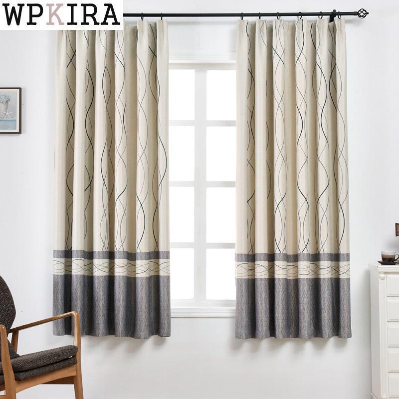 

Grommet Top Short Stripe Print Curtain for Living Room Simple Modern Cafe Kitchen Cortinas PC008&301, See the picture