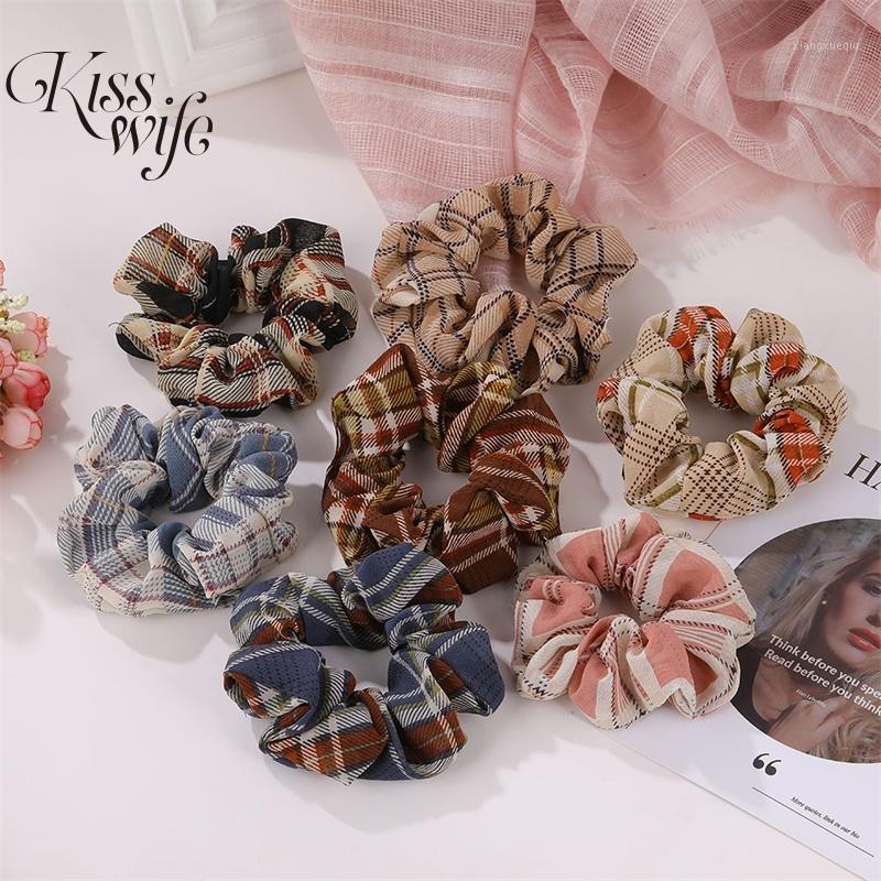 

Hair Clips & Barrettes 1PCS Striped Check Tie Headband For Women Girls Printed Floral Elastic Bands Lace Hold, Golden;silver