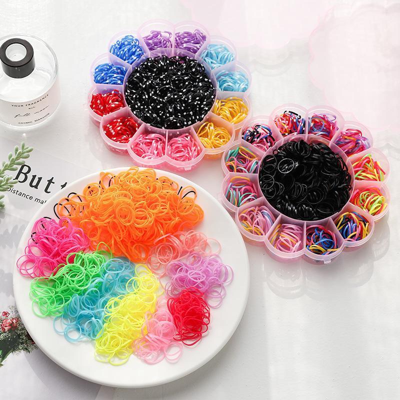 

800pcs/box Elastic Hair Bands Girls Kids Ponytail Rubber Band Scrunchy Hair Style Tool Tie Accessories Ornament Headwear1, 03