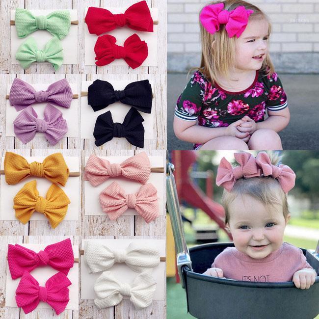 

9Pcs Colors Newborn Baby Girl Headband Infant Toddler Bow Hair Band Accessories1, White
