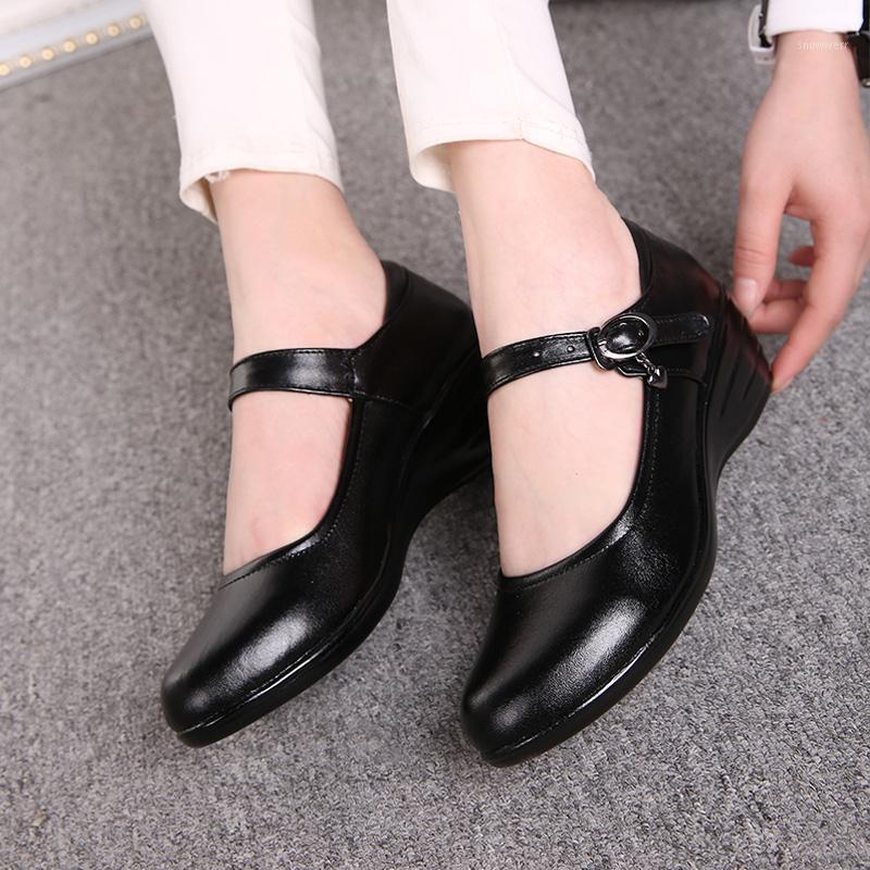 

Fashion Crystal Buckle Strap Women's Pumps Platform Shoes High Heels Pumps Black Cow Leather Shoes Dance Work For Ladies1, Black square 6cmheel