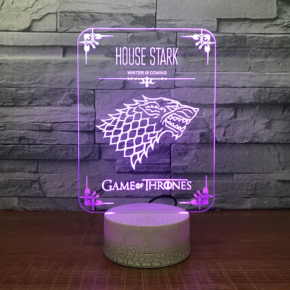 7 Wolf Night Throne RGB Game Light Of LED Color Change Desk Light Action Figure PVC Kids Toys Brinquedos Christmas Gift-image-612099415