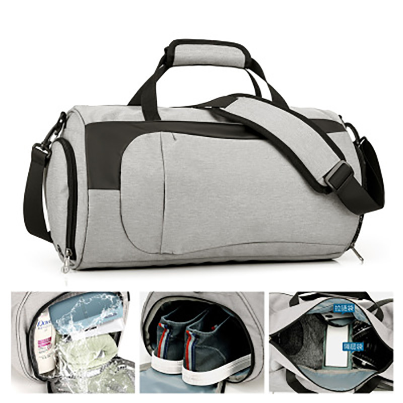 

Sport Gym Cylinder Bag Training Fitness Travel Outdoor Waterproof Nylon Sports Men Women Backpacks Multifunctional Luggage Shoulder Handbag, Black