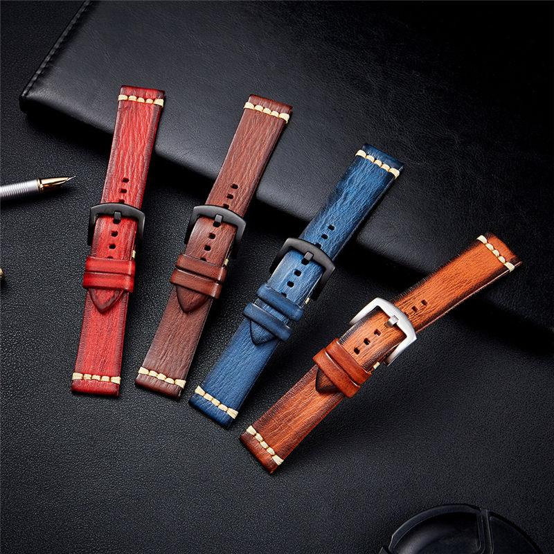 

Watch Bands High Quality Vintage Genuine Leather Watchbands Cowhide Straps 18mm 20mm 22mm 24mm Wrist Strap Accessories Bracelets