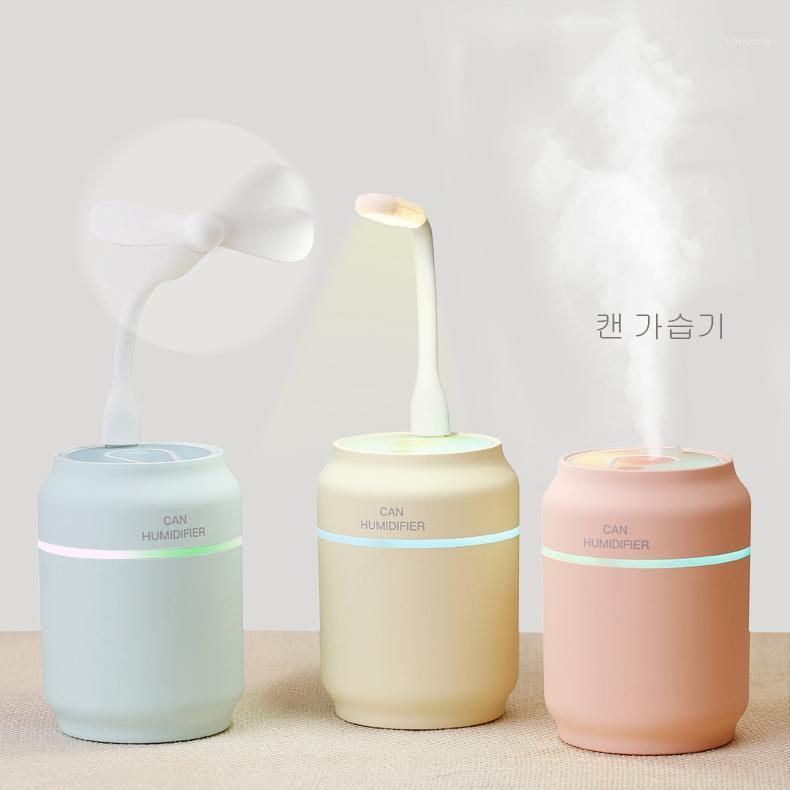 

3 in 1 200ml Can Air Humidifier USB Ultrasonic Cool Mist Maker Mini Humidifier with night light USB fan LED Lamp for Home Office1