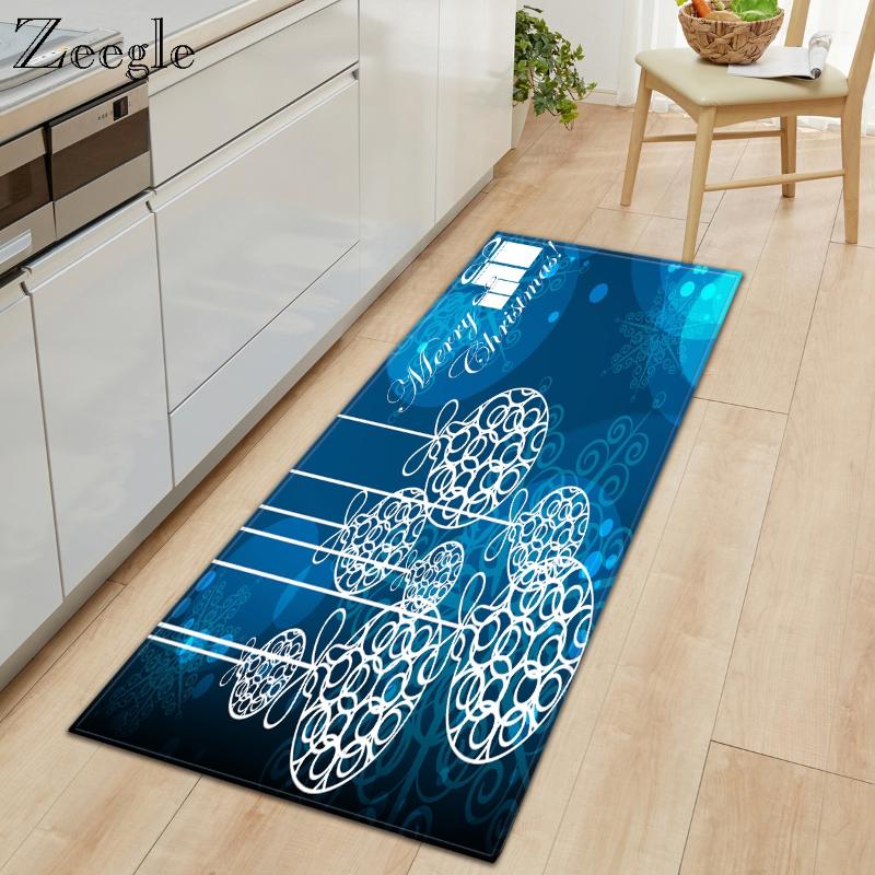 

Zeegle New Year Carpet Christmas Rectangle Kitchen Carpet Hallway Decor Mat Living Room Non-slip Soft Floor Rug Absorption Rug, A049