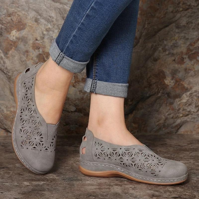 

Woman Sandals Summer Shoes Hollow Out Flat Sandals Retro Casual Beach Shoes Breathable Slip On Loafers Ladies Wedges, Blue