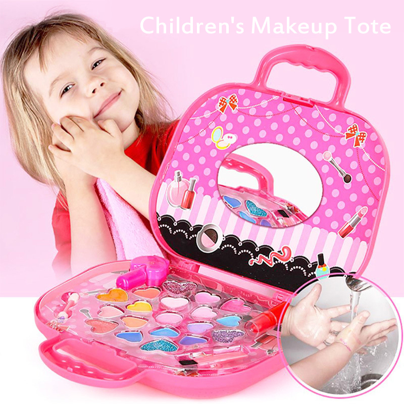 

Children's Makeup Makeup Toy Set Princess Girl Tote Box Safe Non-toxic Cosmetics Play House Toys For Girl Baby Toys Fashion Toys LJ201009