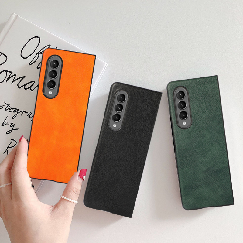 

2022 Newest phone cases folding screen For Samsung Z Fold3 zfold2 business plain leather all-inclusive protective case, Green