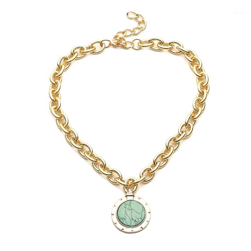 

European And American Fashion Gold Color Temperament Round Statement Vintage Chain Bib Necklaces1
