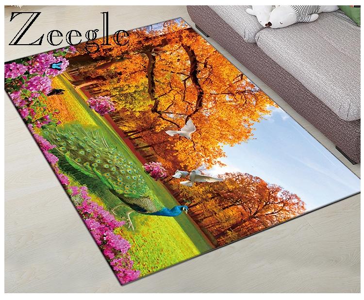 

Zeegle Home Carpet for Living Room Large kids Rugs Non Slip Mat Carpet Long Floor Rug Office Chair Hallway, Flower 02