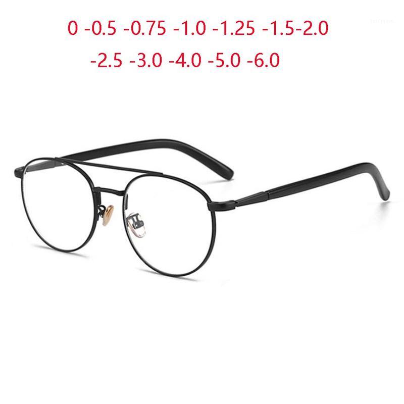 

Double Beam Oval Myopia Glasses Finished Blue Light Blocking Clear Lens Prescription Eyeglasses Female 0 -0.5 -0.75 -1.0 To -6.01