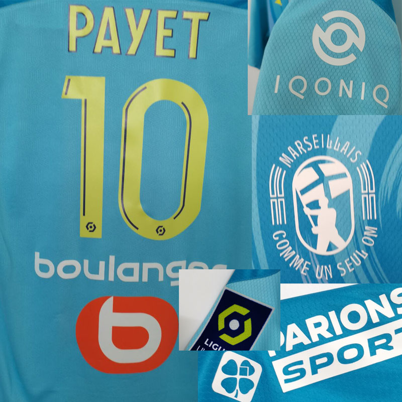 

2020 OM 3rd Benedetto maillot with Thauvin Payet ALVARO RONGIER Mandanda WIth Full Sponsor Soccer Patch Badge, #26 thauvin