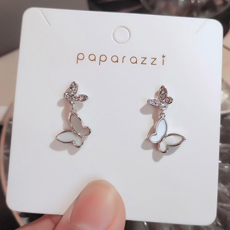 

Women Girls Elegant And Cute Butterflies Stud Earrings Birthday Present Sparking Zircon Ladies Party Jewelry Gift