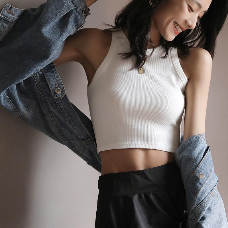 

Women's Tanks & Camis Casual Knitted Women Crop Top Slim Solid Ribbed Strapless Tube Tops Harajuku Fashion Streetwear, White
