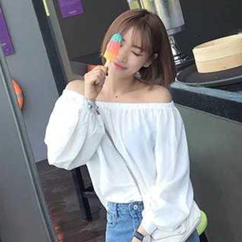 

Office Casual Shopping Soft Off Shoulder Long Sleeve Solid Sexy Summer Home Women T-shirt, White