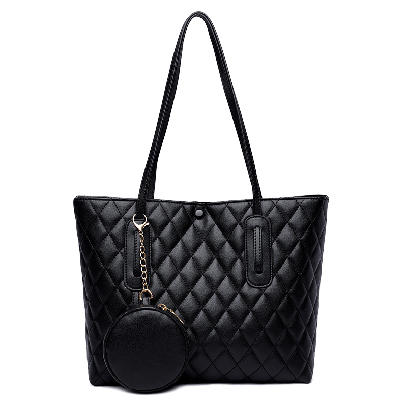 

HBP SMOOZA Luxury Women's Leather Shoulder Bag Large Capacity Tote PU Ladies Luxury High Quality Handbag Female Bag Casual Handbag, Black