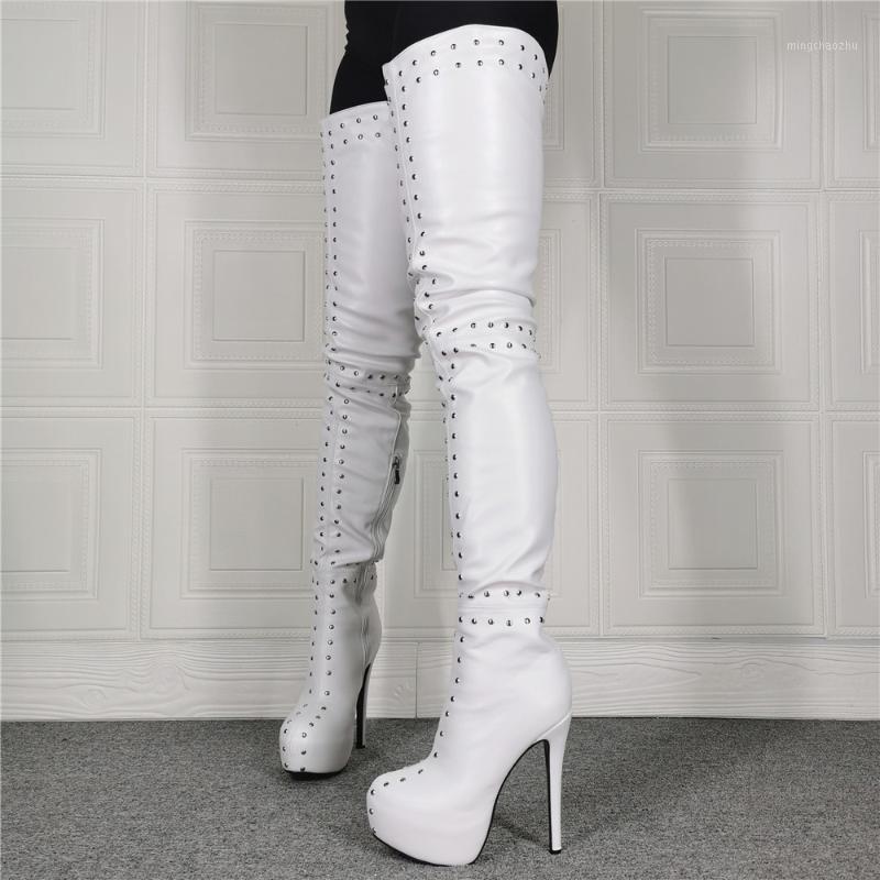 

Plus Size 34-47 Platform Women's Leather Over The knee Boots Woman High Heels Long Botas Mujer 2021 Winter Pumps Ladies Shoes1, As picture