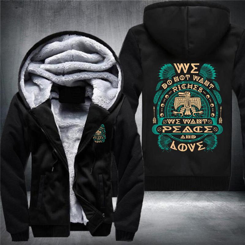 

27 Duong We Want Peace And Love Men' Fleece Hoodie, White