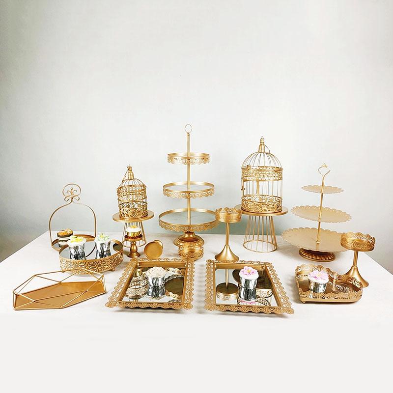 

Other Bakeware 17pcs /lot Metal Cake Stand Set Wedding Dessert Table Decoration