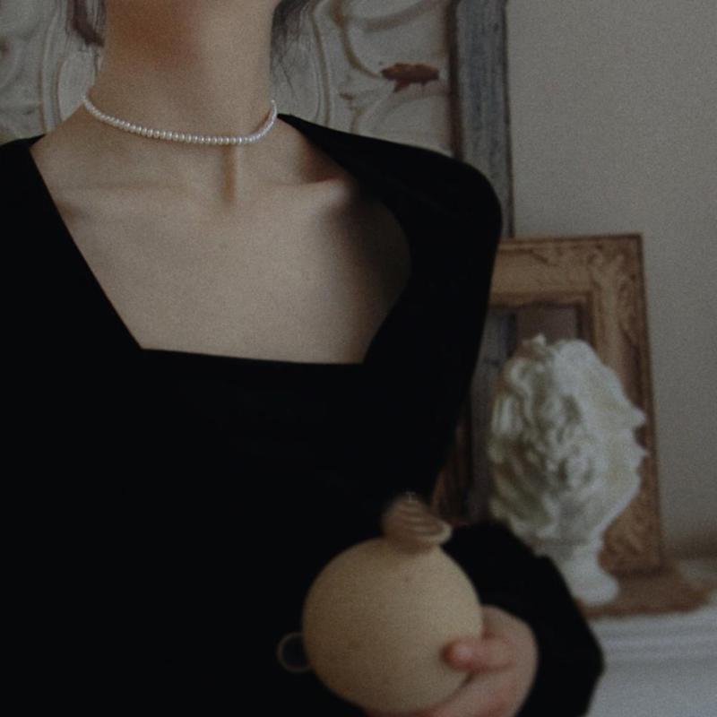 

Chic Imitation Pearl Chain Necklace Women Accessories Minimalist Pearls Beaded Choker Necklaces Wedding Clavicle Jewelry