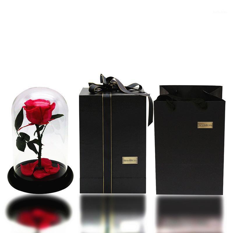 

Different Colors Of Flowers And Vase Festive Preserved Forever Rose Immortal Fresh Rose Glass Cover Unique Gifts #2397811, Pink rose