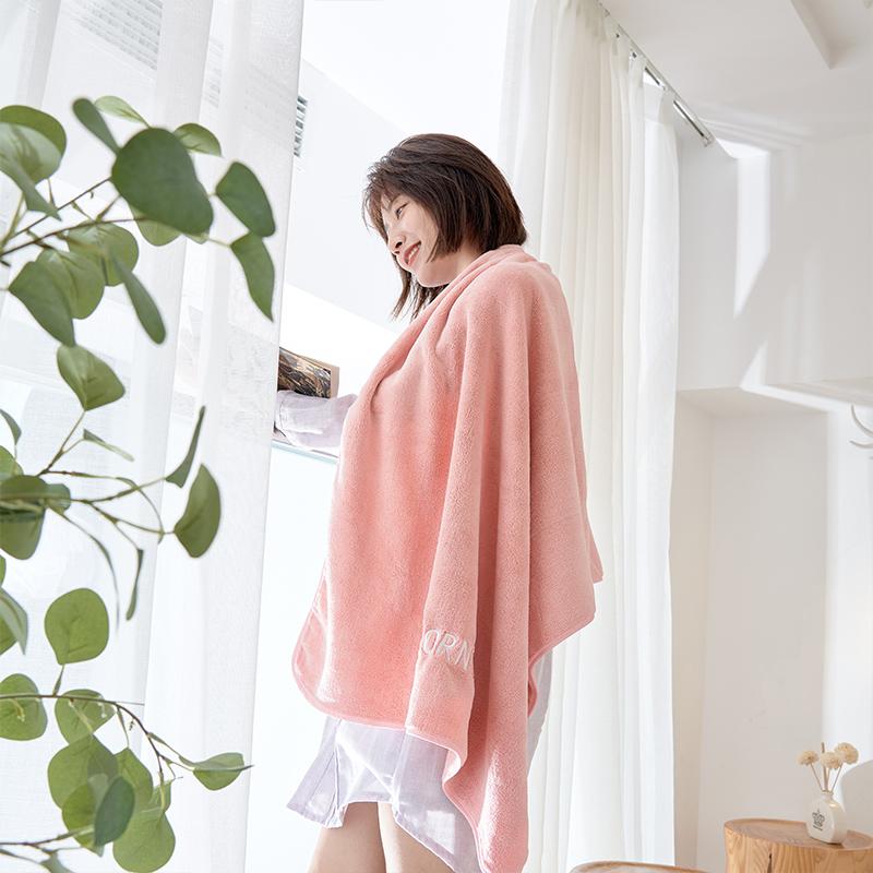 

Solid Velvet Bath Towel Super Absorbent BathTowels Lady Quick Dry Embroidery Towel Non-hairy Household Bathroom Supplies