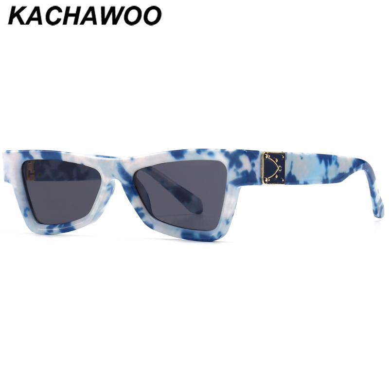 

Kachawoo cat eye sunglasses women fashion sun glasses ladies Summer outdoor accessories blue pattern birthday presents male