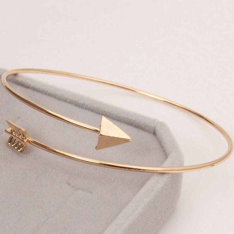 

Punk Open Adjustable Arrow Cuff Bracelets for Women Fashion Simple Gothic Wrist Feather Bangles Gift Jewelry Wholesale