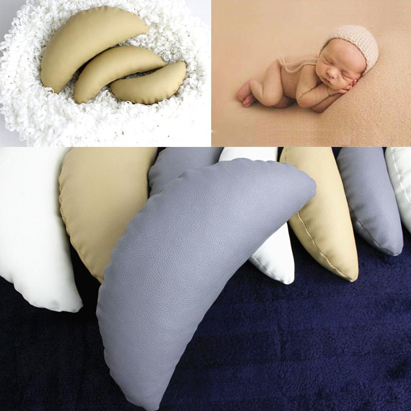 

3pcs/set Newborn Posing Baby Photography Props Posing Pillow Infnat Positioner Cushion Crescent Pillow Photo Props Accessories, White