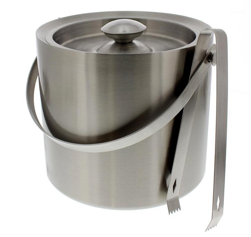 

Free Shipping Stainless Steel Ice Bucket With Tongs - Silver Barware Serveware for Parties Events Gatherings1