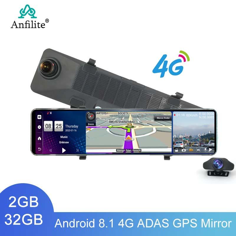 

Anfilite 4G adas Car DVR Mirror car Black box 12" Android 8.1 GPS Dash cam Video drive Recorder Rear view mirror navigation