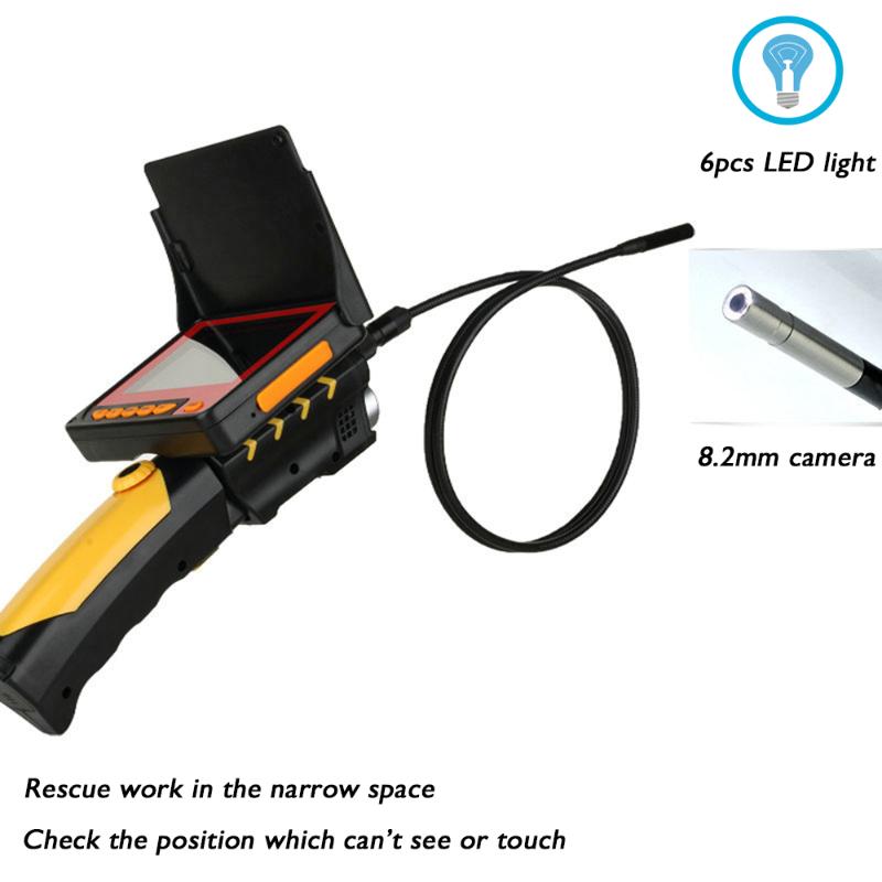 

4.3inch 1m/3m/5m Hard Cable Pipe Inspection Cameras 8.2mm 6 LED Endoscope Borescope