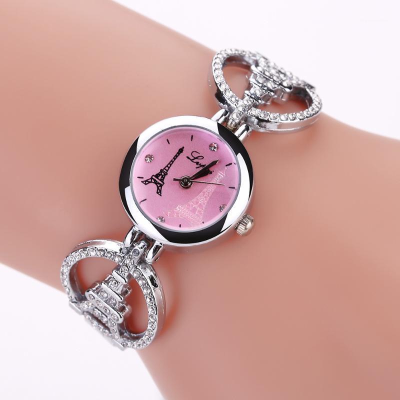 

Women Watches Ladies Romantic Eiffel Tower Watch Diamond Bracelet Clock Femme WM10861